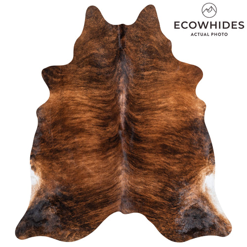Brazilian Brindle Cowhide Rug Size 7'2" L x 6'5" W 1342