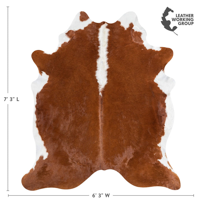 Brazilian Hereford Cowhide Rug Size 7'3" L x 6'3" W 1353