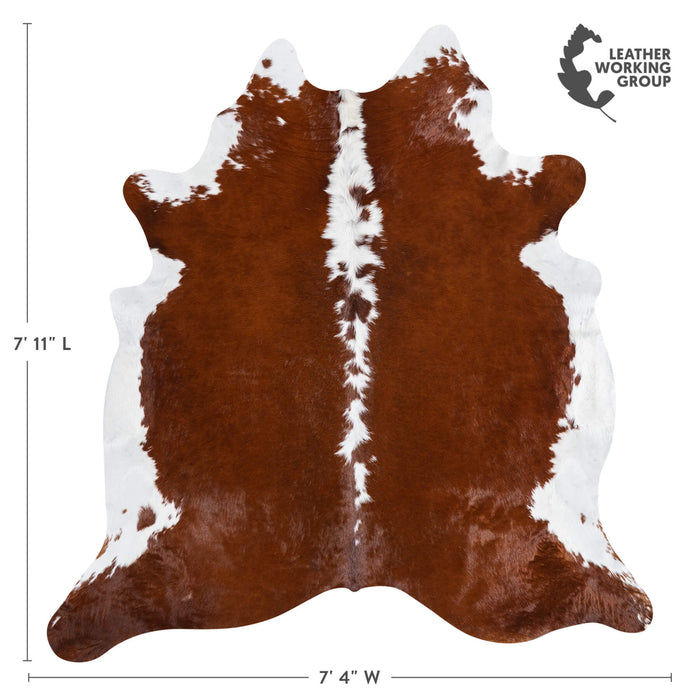 Brazilian Hereford Cowhide Rug Size 7'11" L x 7'4" W 1361