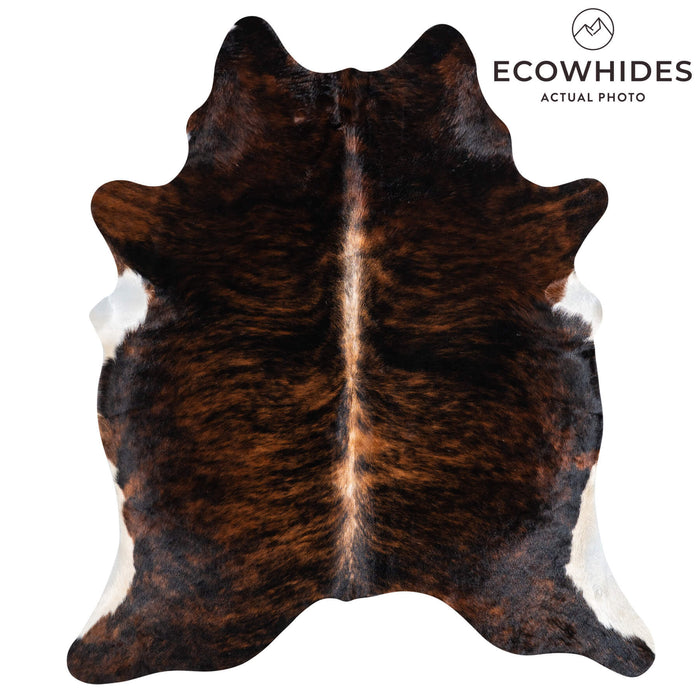 Brazilian Dark Brindle Cowhide Rug Size 6'11" L x 6'1" W 1366