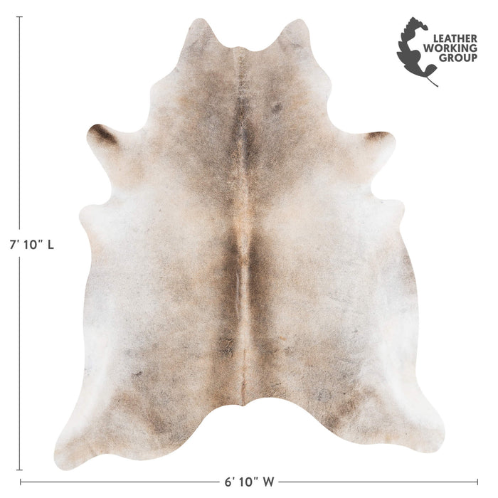 Brazilian Grey Palomino Cowhide Rug Size 7'10" L x 6'10" W 1371