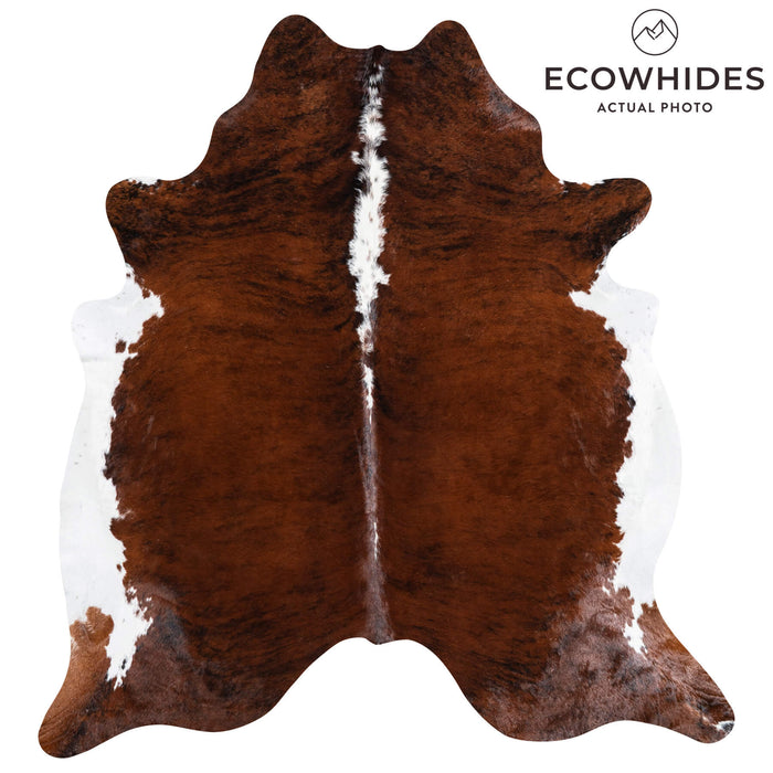 Brindle White Belly and Backbone Cowhide Rug Size 7'4" L x 6'10" W 1375