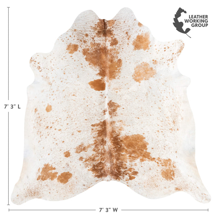 Brazilian Brown Salt and Pepper Cowhide Rug Size 7'3" L x 7'3" W 1389