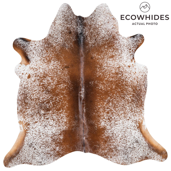 Brown Salt and Pepper Cowhide Rug Size 6'6" L x 6'4" W 1398