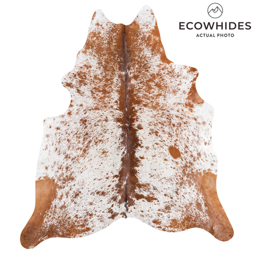 Brown Salt and Pepper Cowhide Rug Size 7'6" L x 6'6" W 1399