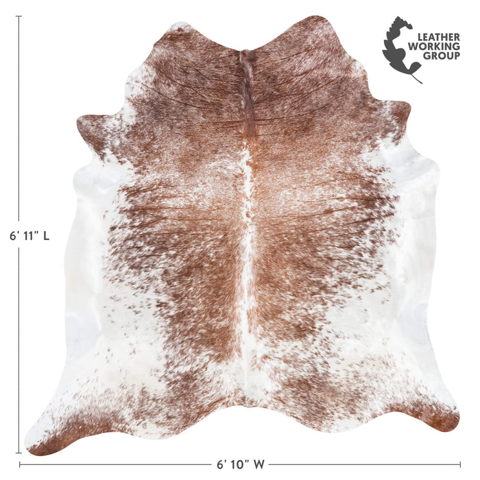 Brazilian Brown Salt and Pepper Cowhide Rug Size 6'11" L x 6'10" W 1414