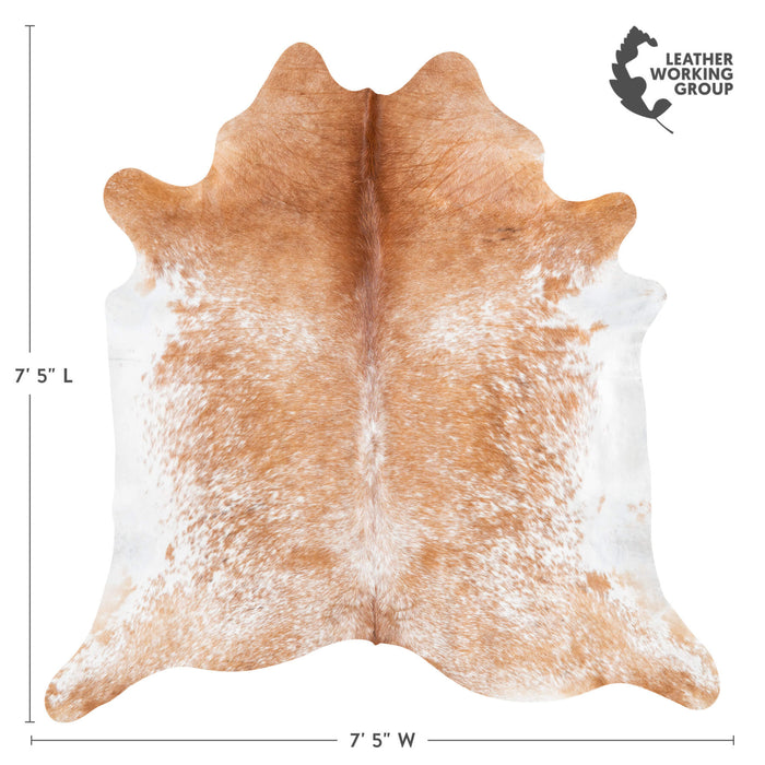 Brazilian Brown Salt and Pepper Cowhide Rug Size 7'5" L x 7'5" W 1427