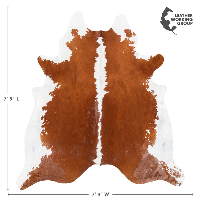 Brazilian Hereford Cowhide Rug Size 7'9" L x 7'3" W 1428