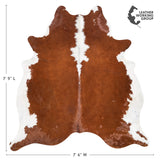 Brazilian Hereford Cowhide Rug Size 7'9" L x 7'6" W 1429