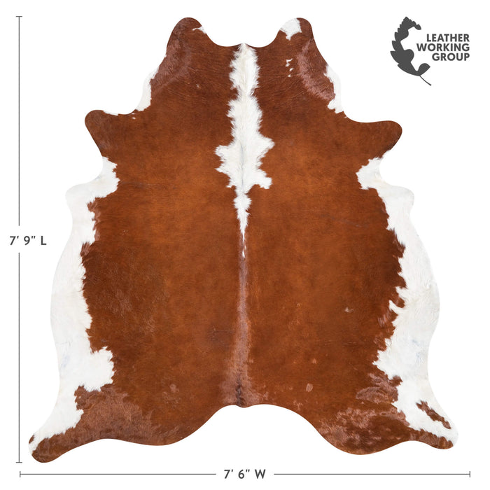 Brazilian Hereford Cowhide Rug Size 7'9" L x 7'6" W 1429