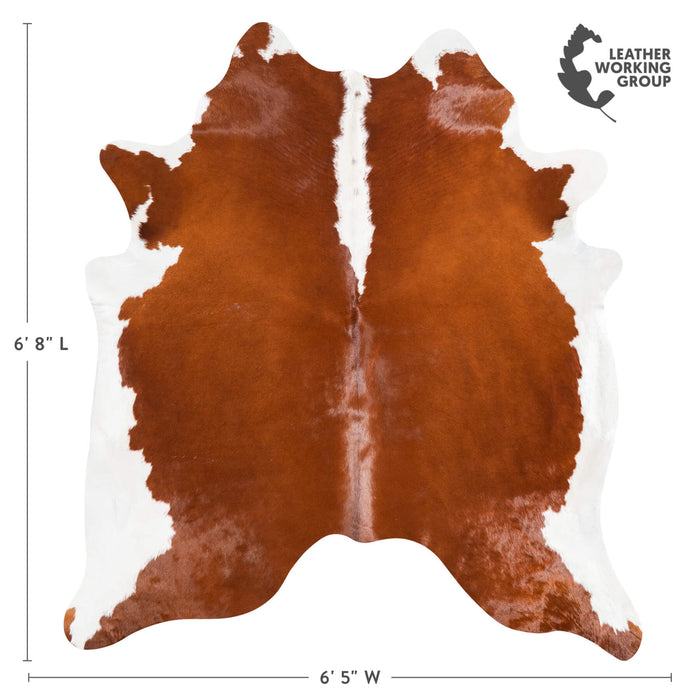 Brazilian Hereford Cowhide Rug Size 6'8" L x 6'5" W 1432