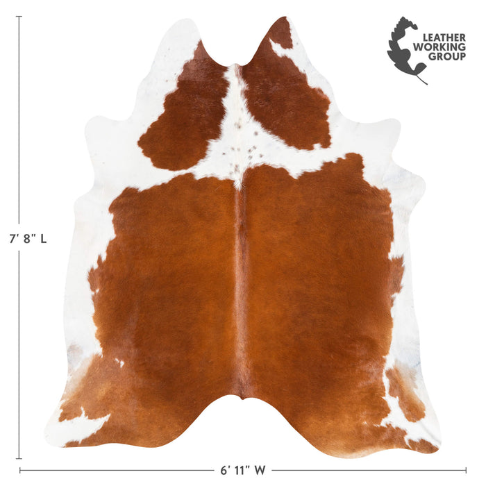 Brazilian Hereford Cowhide Rug Size 7'8" L x 6'11" W 1433