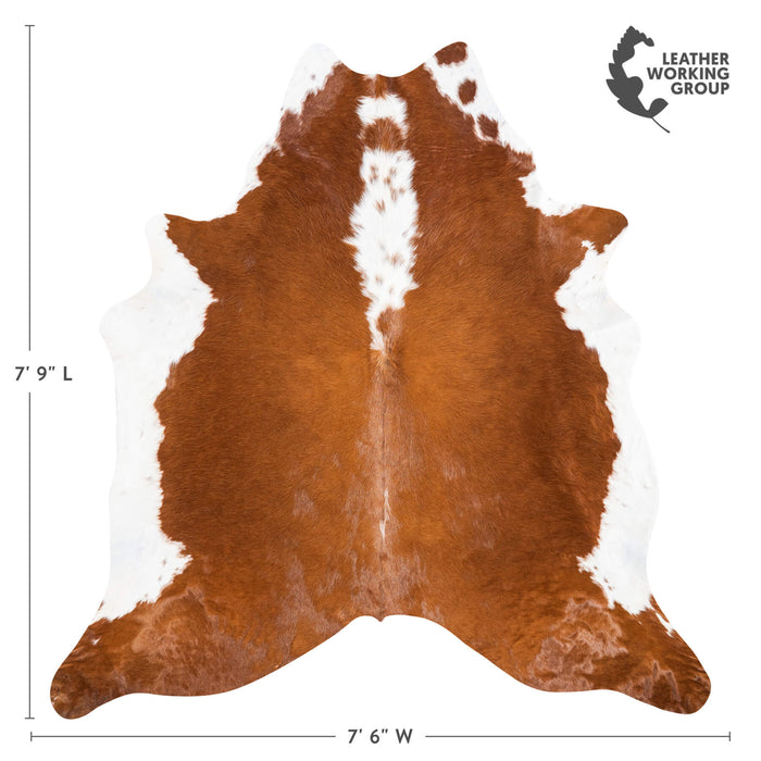 Brazilian Hereford Cowhide Rug Size 7'9" L x 7'6" W 1434