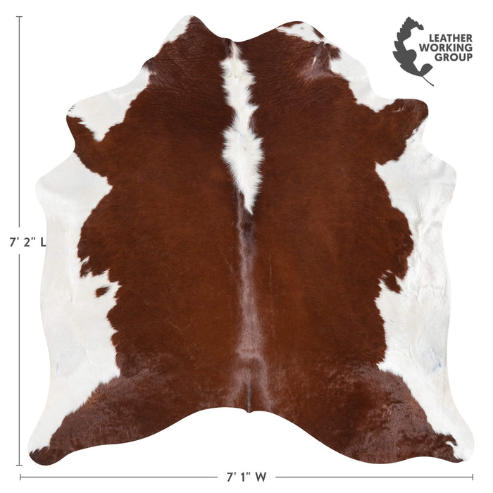 Brazilian Hereford Cowhide Rug Size 7'2" L x 7'1" W 1435