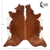 Brazilian Hereford Cowhide Rug Size 7'4" L x 7'1" W 1437