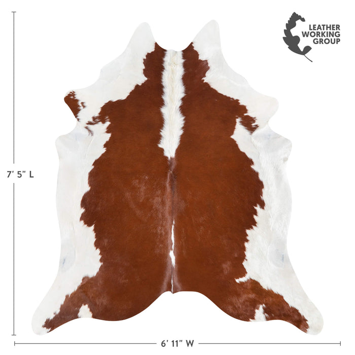 Brazilian Hereford Cowhide Rug Size 7'5" L x 6'11" W 1439