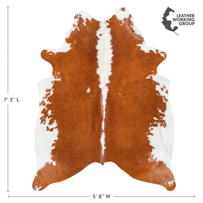 Brazilian Hereford Cowhide Rug Size 7'3" L x 5'8" W 1451