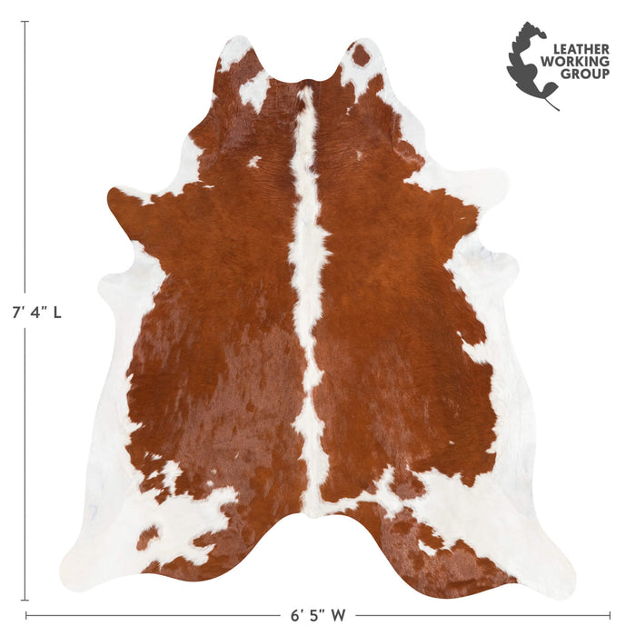 Brazilian Hereford Cowhide Rug Size 7'4" L x 6'5" W 1453
