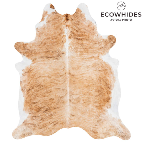 Brazilian Brindle White Belly and Backbone Cowhide Rug Size 7'6" L x 6'6" W 1482
