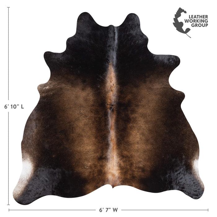Brazilian Mahogany Cowhide Rug Size 6'10" L x 6'7" W 1493