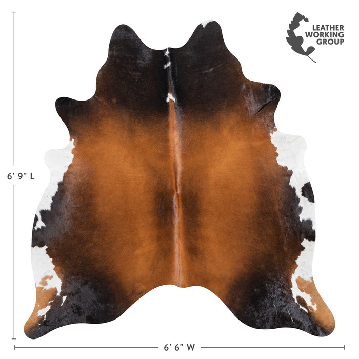 Brazilian Mahogany Cowhide Rug Size 6'9" L x 6'6" W 1496