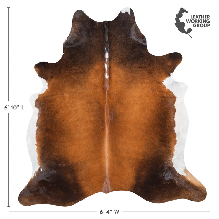 Brazilian Mahogany Cowhide Rug Size 6'10" L x 6'4" W 1499