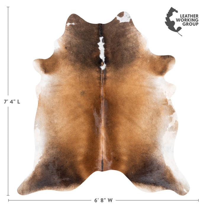 Brazilian Mahogany Cowhide Rug Size 7'4" L x 6'8" W 1507