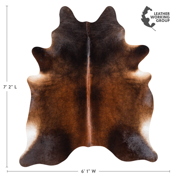 Brazilian Mahogany Cowhide Rug Size 7'2" L x 6'1" W 1512