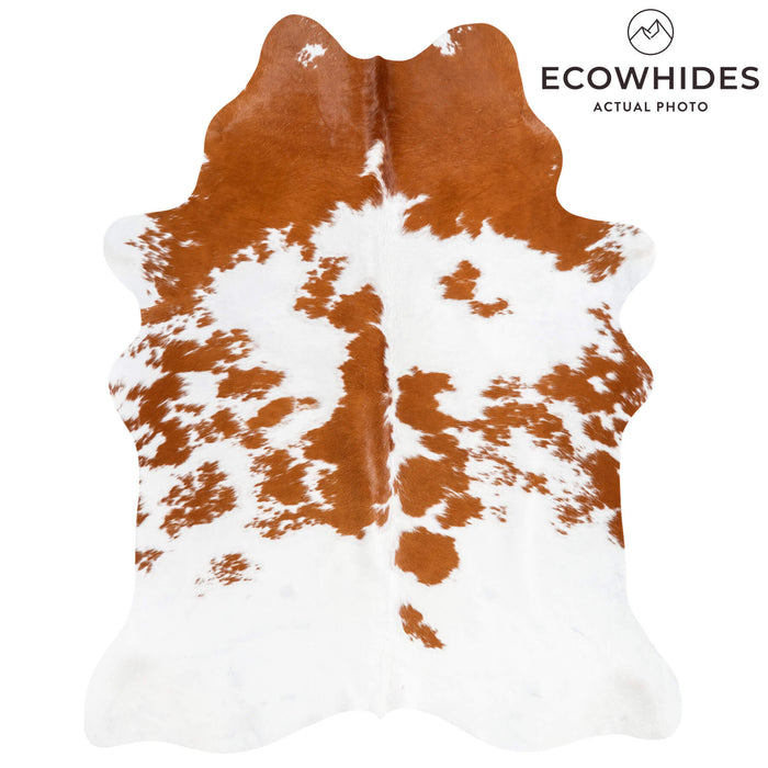 Brazilian Brown and White Cowhide Rug Size 6'9" L x 5'3" W 1517