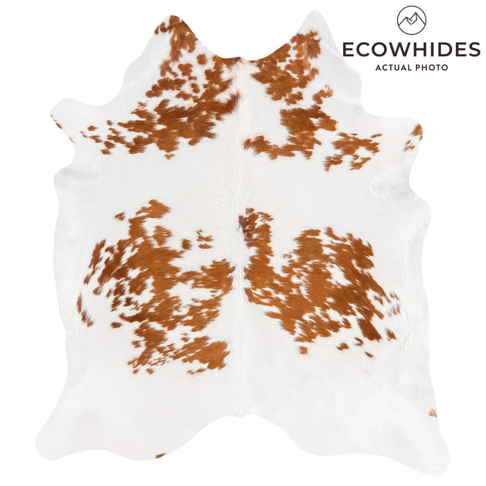 Brazilian Brown and White Cowhide Rug Size 6'5" L x 5'11" W 1521