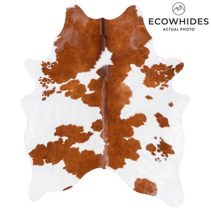 Brazilian Brown and White Cowhide Rug Size 6'7" L x 5'1" W 1522