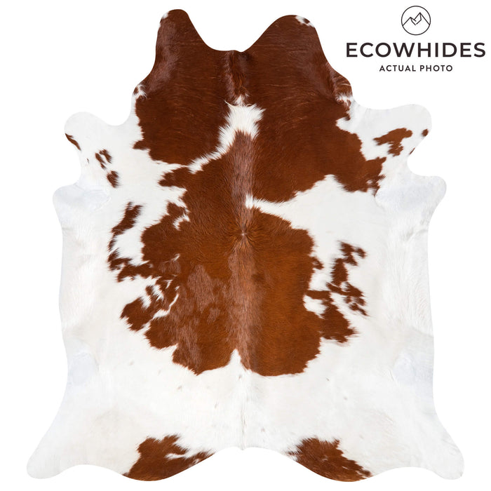 Brazilian Brown and White Cowhide Rug Size 7'5" L x 6'9" W 1545