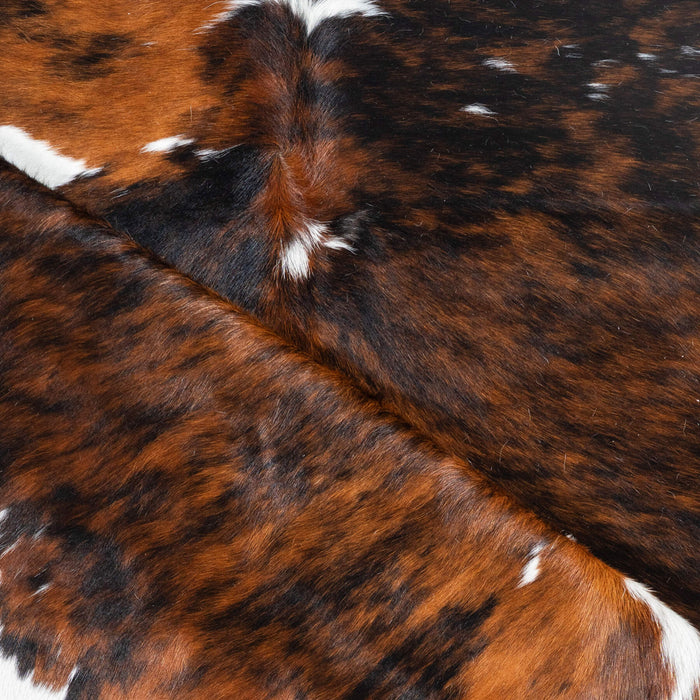 Dark Tricolor Cowhide Rug Size 7'6" L x 7'2" W 1713