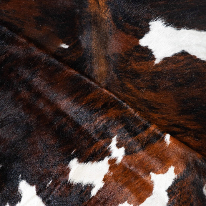 Dark Tricolor Cowhide Rug Size 7'11" L x 7'1" W 1720