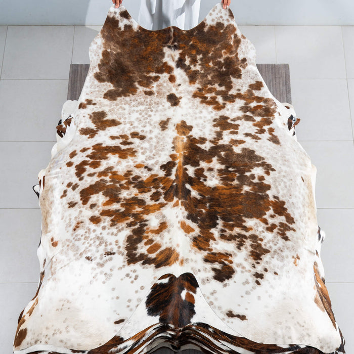 Tricolor Cowhide Rug Size 7'10" L x 7'1" W 1745