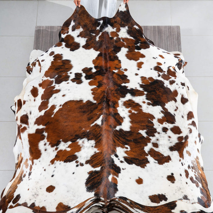 Tricolor Cowhide Rug Size 6'10" L x 6'5" W 1746
