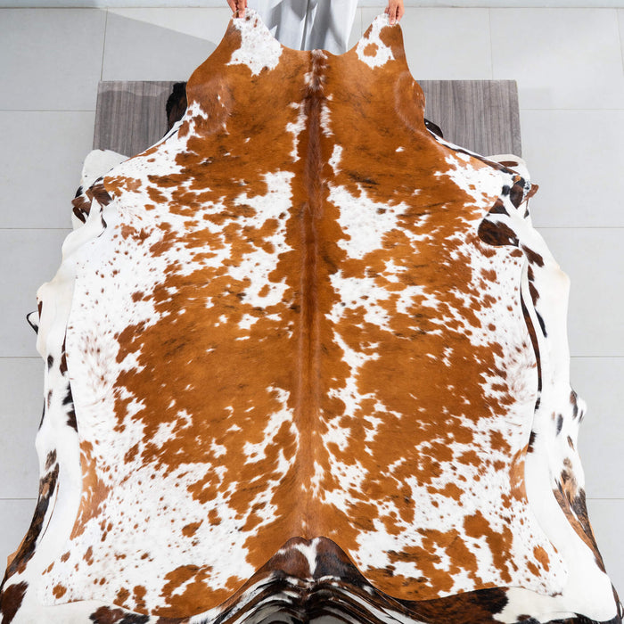 Tricolor Cowhide Rug Size 6'10" L x 5'6" W 1749