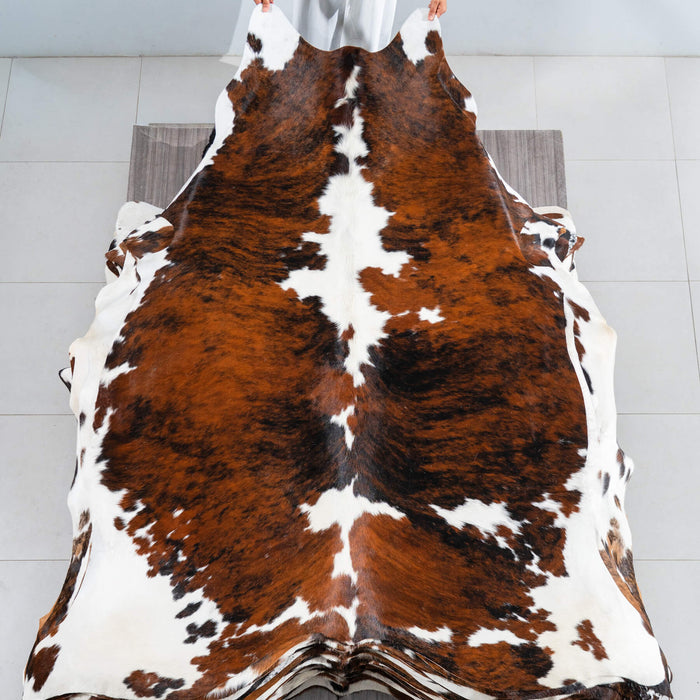 Tricolor Cowhide Rug Size 7'11" L x 6'11" W 1750