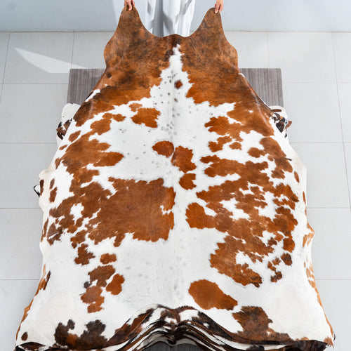 Tricolor Cowhide Rug Size 5'9" L x 7'7" W 1754