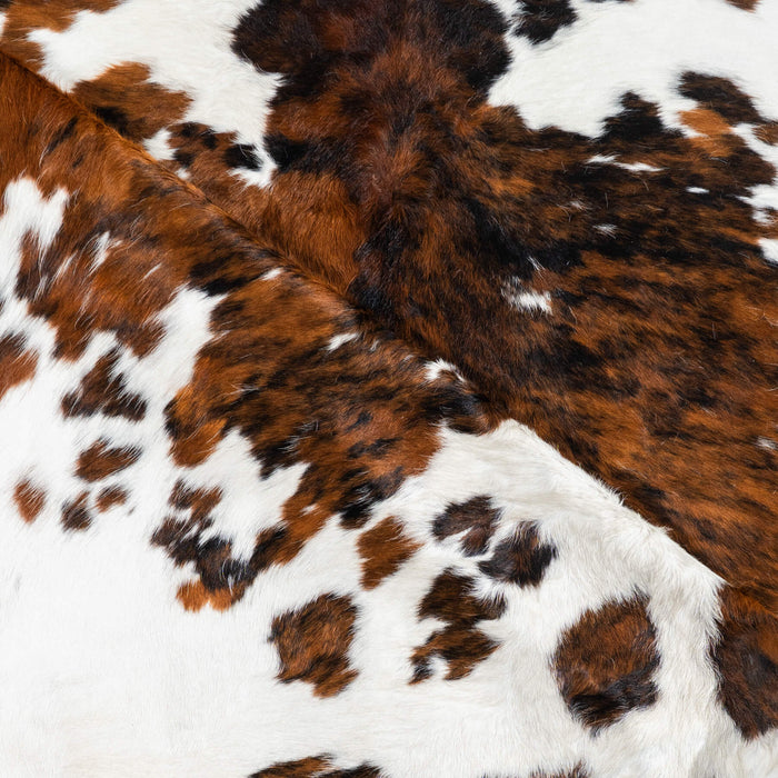 Tricolor Cowhide Rug Size 7'4" L x 6'8" W 1756