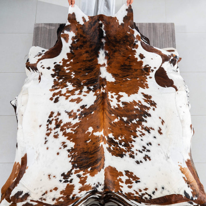 Tricolor Cowhide Rug Size 6'8" L x 6'0" W 1759