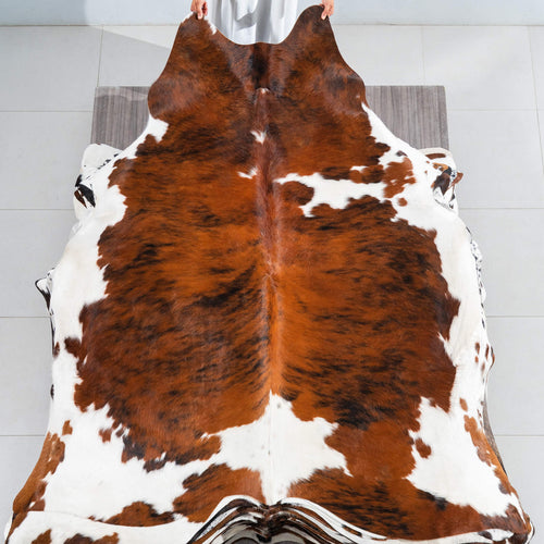 Tricolor Cowhide Rug Size 7'2" L x 7'1" W 1762