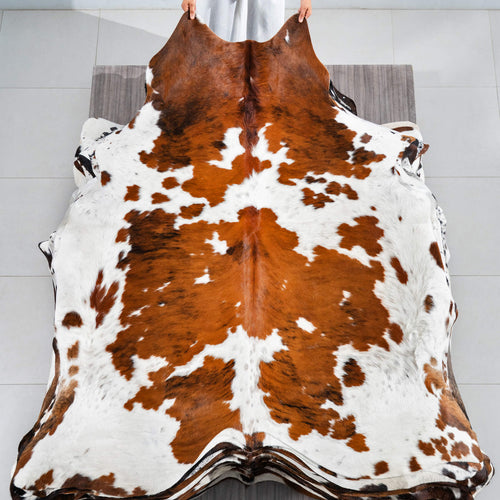 Tricolor Cowhide Rug Size 7'1" L x 6'10" W 1763