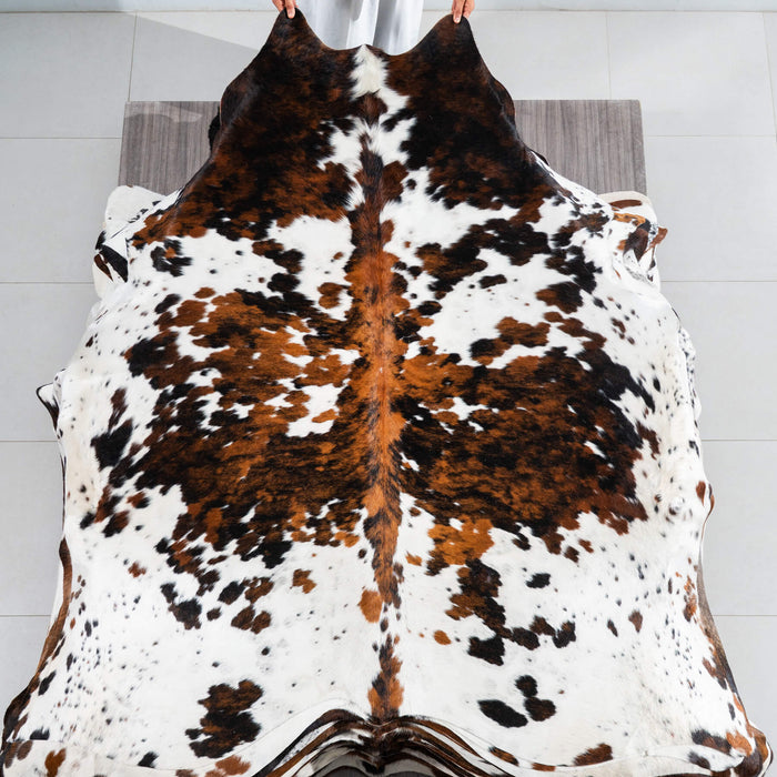 Tricolor Cowhide Rug Size 7'0" L x 6'9" W 1764