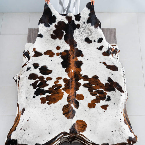 Tricolor Cowhide Rug Size 8'0" L x 6'8" W 1766