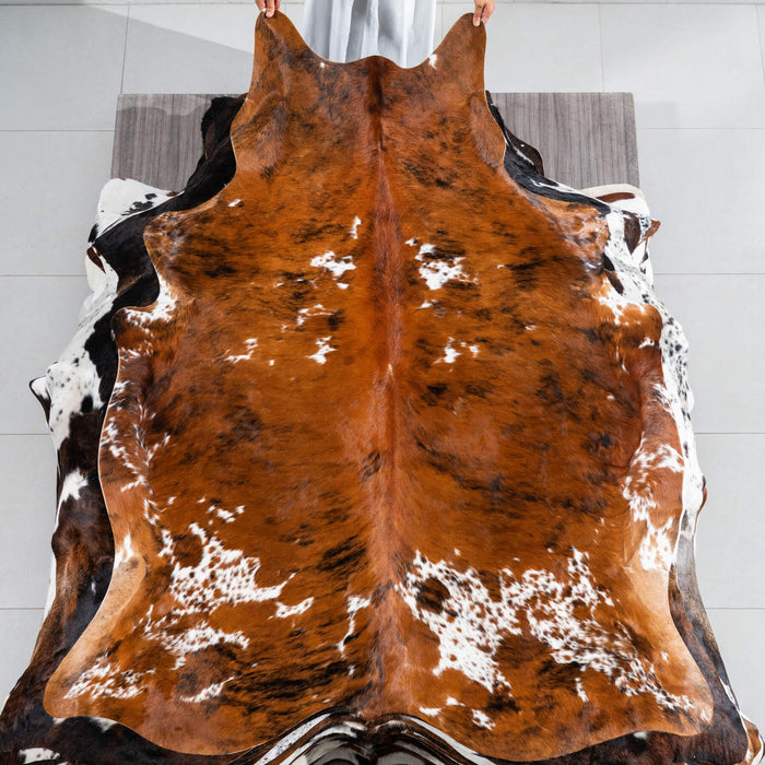 Tricolor Cowhide Rug Size 6'10" L x 5'9" W 1769