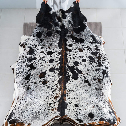 Tricolor Cowhide Rug Size 7'8" L x 6'5" W 1774