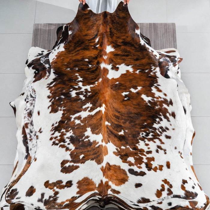 Tricolor Cowhide Rug Size 7'1" L x 6'2" W 1777