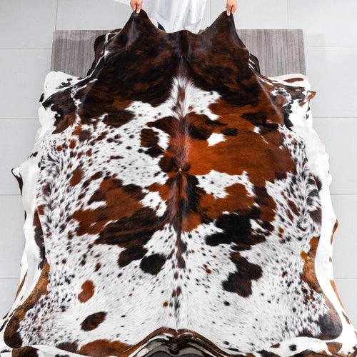Tricolor Cowhide Rug Size 6'8" L x 6'2" W 1778