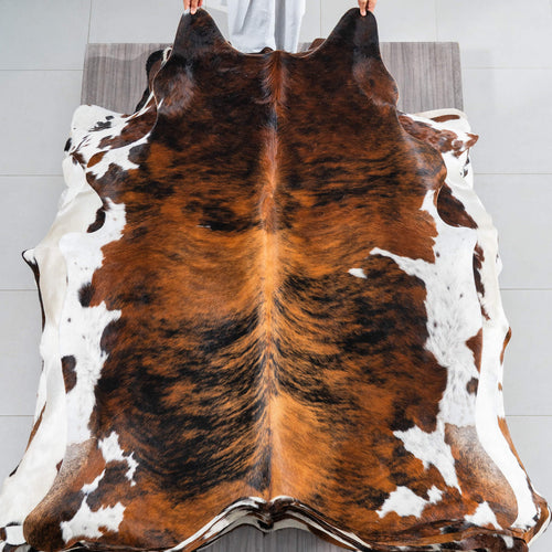 Tricolor Cowhide Rug Size 6'10" L x 5'11" W 1781